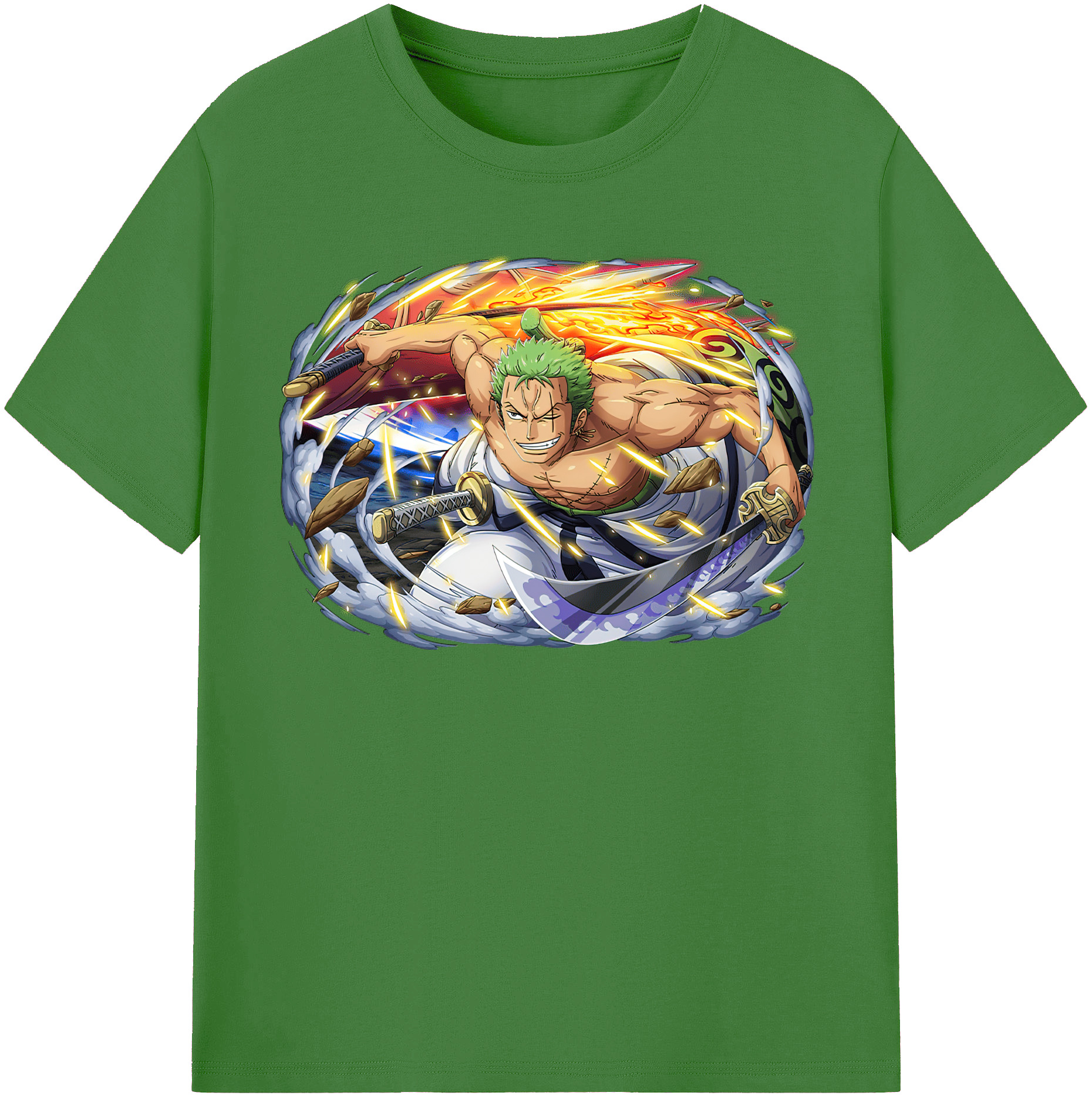 ワンピース ロロノア・ゾロ ONE PIECE Roronoa Zoro レディースカジュアルプリントTシャツ（綿100％）